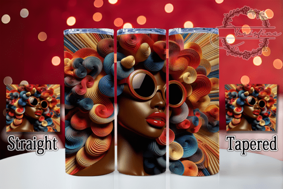 3D Afro American Woman Tumbler Wrap