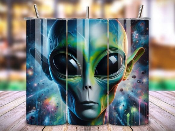 3D Alien 20 Oz Tumbler Wrap Vol.7