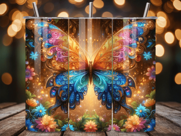 3D Colorful Fractal Butterfly Tumbler Wr: A Detailed Look at This Sublimation Asset