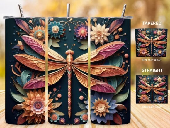 3D Dragonfly Tumbler Wrap