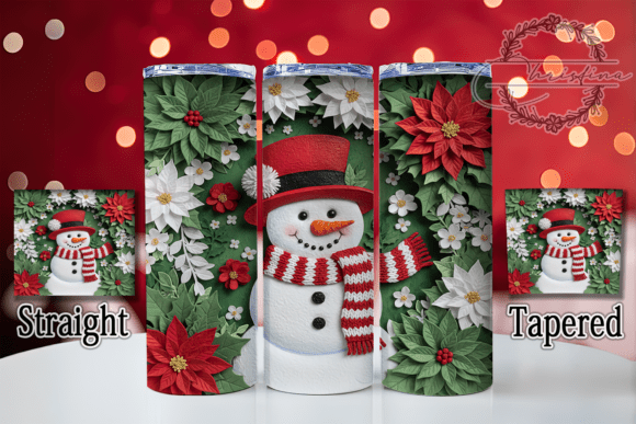 3D Festive Snowman Christmas Tumbler