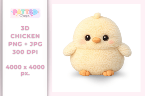 3D Plush Chicken – Cute Baby Animal
