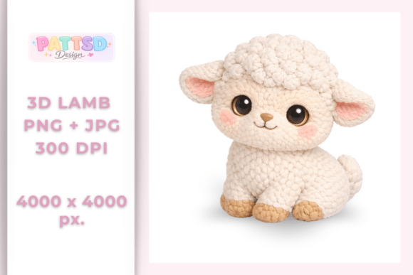 3D Plush Lamb – Cute Baby Animal