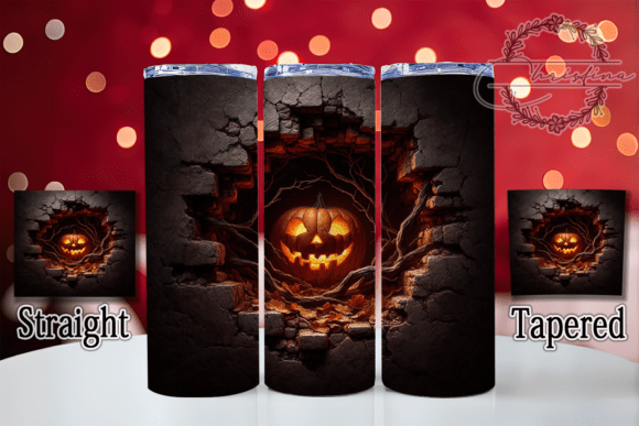 3D Scary Jack O’ Lantern Tumbler Wrap
