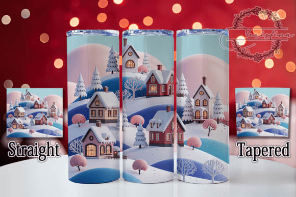 3D Vintage Christmas Landscape Tumbler