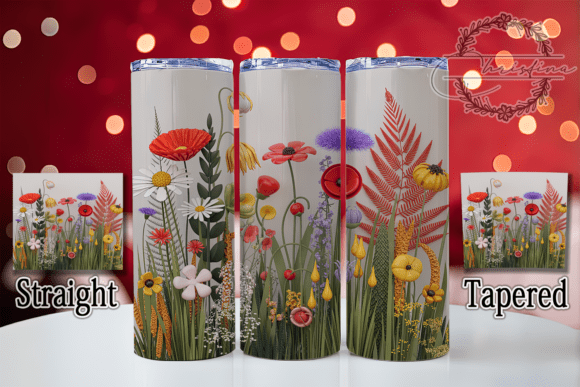 3D Wild Flower Floral Tumbler