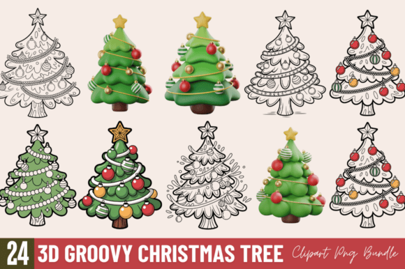 Christmas 3D Object Christmas Tree PNG