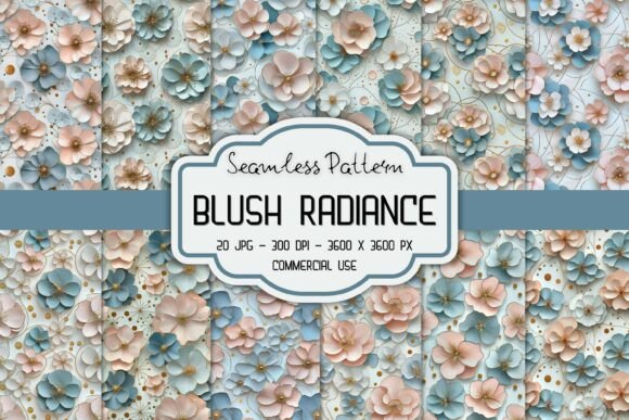 Seamless 3D Floral Digital Paper Pack