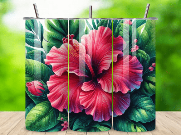 Strategic Application of 3D Hibiscus Floral Red Pink Tumbler V.3 in Physical Product Branding