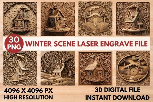 Transform Your Woodworking Projects with Winter Scene 3D Relief Files