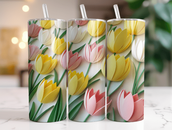 Transforming Plain Tumblers into Art: A Comprehensive Guide to 3D Paper Tulip Designs